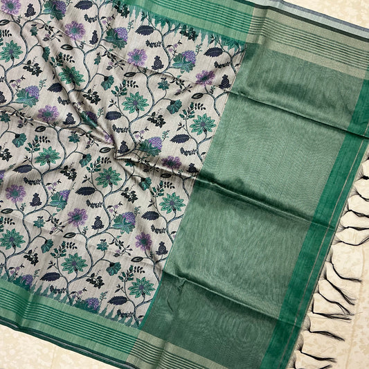 TUSSAR PRINTED SAREE