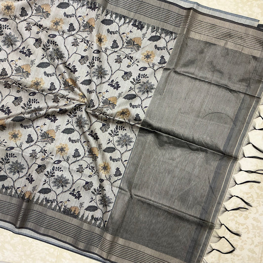 TUSSAR PRINTED SAREE