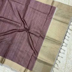 TUSSAR BUTTA SAREE WITH RICH PALLU