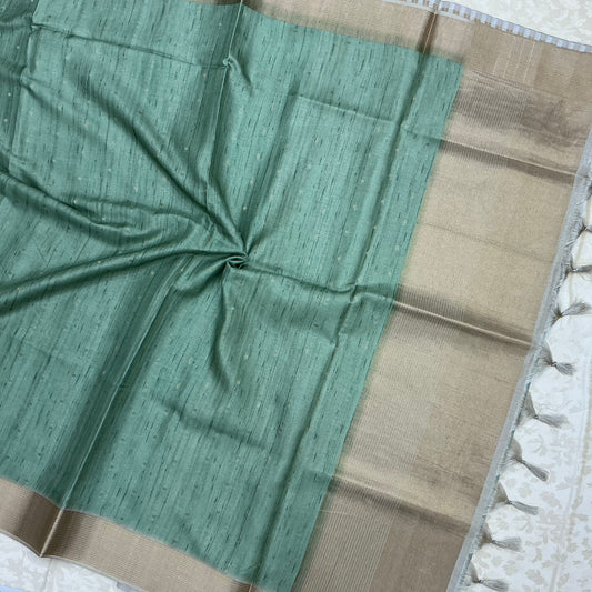 TUSSAR BUTTA SAREE WITH RICH PALLU