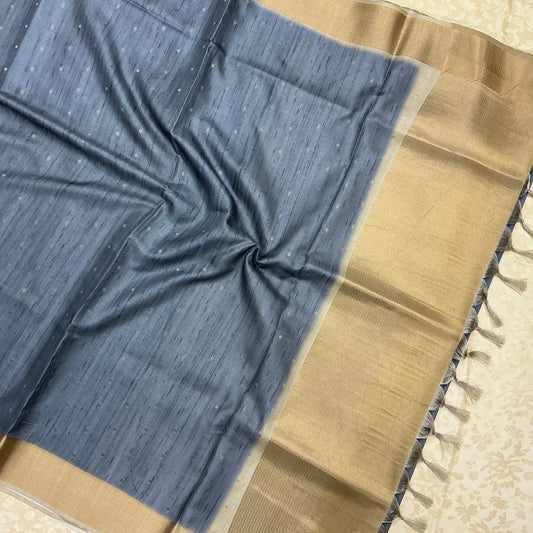 TUSSAR BUTTA SAREE WITH RICH PALLU