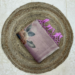 TISSUE FLORAL PRINTED SAREE