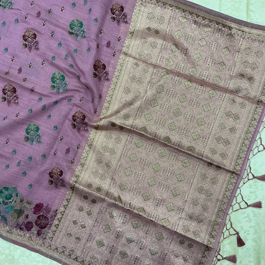 Art Moga Cotton Saree in soft pink shade