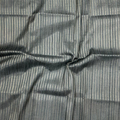 Semi Handloom Tusser Silk Saree in slate grey base with vertical textured lines