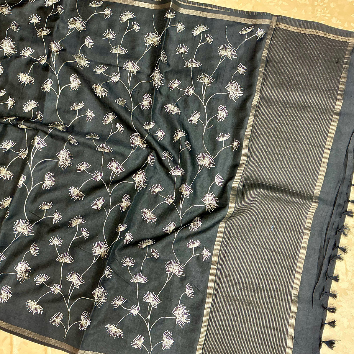 TUSSER SILK EMBROIDERY