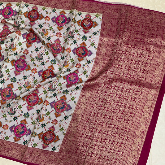 IKAT EMBROIDERY SAREE