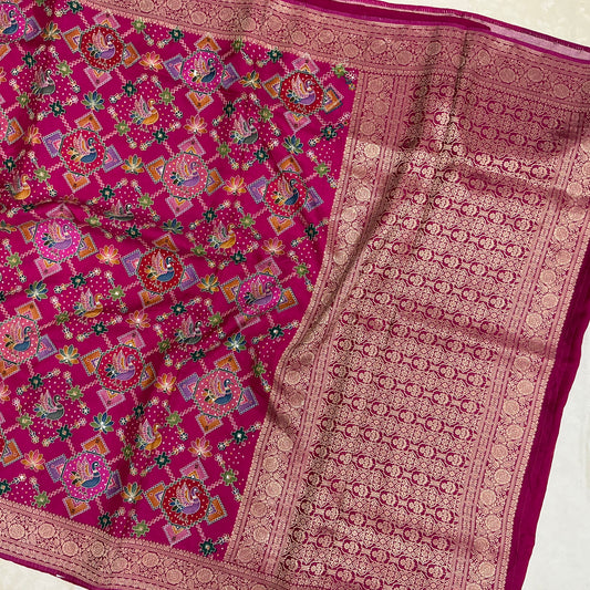 IKAT EMBROIDERY SAREE