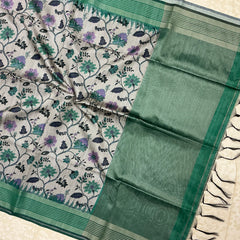 TUSSAR PRINTED SAREE