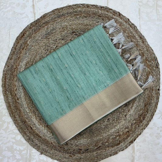 TUSSAR BUTTA SAREE WITH RICH PALLU