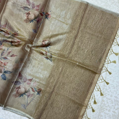TISSUE FLORAL PRINTED SAREE