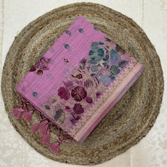 Art Moga Cotton Saree in soft pink shade