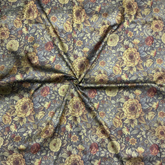 Art Dupion Silk Saree in deep black shade base