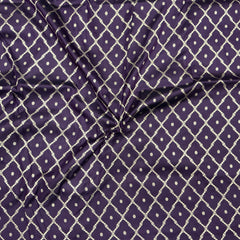 Art Dupion Silk Saree in deep plum-purple base