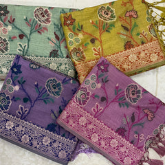 Art Moga Cotton Saree in luxurious lavender orchid shade